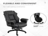 Faux Leather Executive Office Chair, with Contrast Piping - Black/White T3398P343013