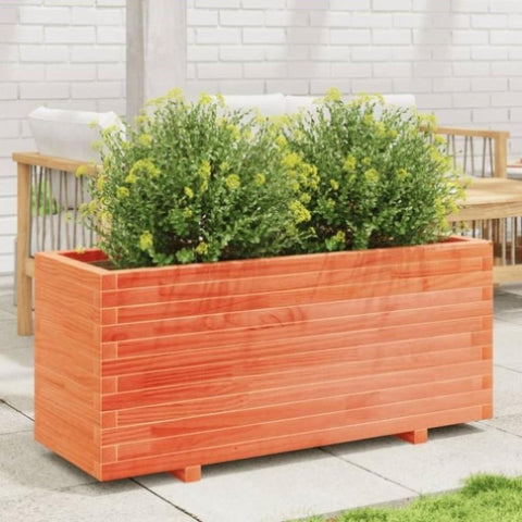 ZNTS Garden Planter Wax Brown 110x40x49.5 cm Solid Wood Pine 847380