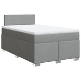 Box Spring Bed with Mattress Light Grey 120x200 cm Fabric 3285848