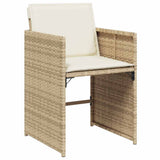 11 Piece Garden Dining Set with Cushions Beige Poly Rattan 3211150