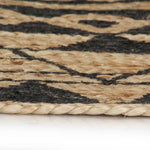 Handmade Rug Jute with Black Print 120 cm 133699