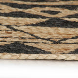 Handmade Rug Jute with Black Print 120 cm 133699