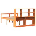 ZNTS Bookcase Bed without Mattress Wax Brown 120x190 cm Small Double Solid Wood 3322028