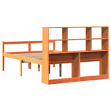 ZNTS Bookcase Bed without Mattress Wax Brown 120x190 cm Small Double Solid Wood 3322028