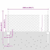Welded Wire Fence 25 x 0.5 m PVC-Coated Steel Grey Mesh 3336848