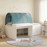 Kids'High Bed Frame with Desk White and Light Blue 3423678