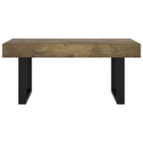 ZNTS Coffee Table Dark Brown and Black 90x45x40 cm MDF and Iron 286100