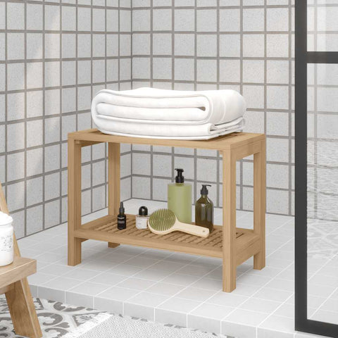 ZNTS Bathroom Side Table 60x30x45 cm Solid Wood Teak 340752