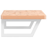 Basin Shelf Wall Mounted Steel and Solid Wood Beech 3302438