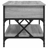 Coffee Table Grey Sonoma 100x50x50 cm Engineered Wood and Metal 845359