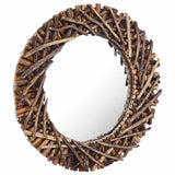 Wall Mirror 60 cm Teak Round 288802