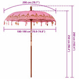 Balinese Parasol Pink x 260 cm Cotton and Wood 42006462