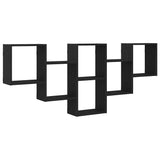 Wall Shelf Black Oak 159x18x66 cm Engineered Wood 868073