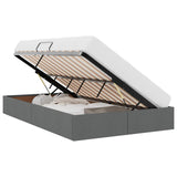 Storage Bed with Mattress Dark Grey 120 x 200 cm Fabric 3370005