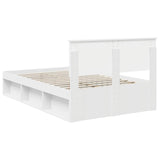 Bed Frame with Headboard White 135 x 190 cm Engineered wood 3407886