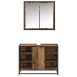 Bathroom Furniture Set with Door 2 pcs Old Wood Engineered Wood 3402459