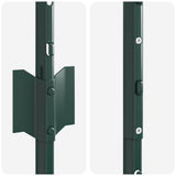 Embedded Fence Post 11 pcs Green 200 cm Powder-Coated Steel 42006271