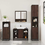 ZNTS 3 Piece Bathroom Furniture Set Brown Oak Engineered Wood 3301004