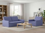 Sofa Set 2 pcs Jeans Blue Fabric 3433146