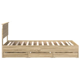 Bed Frame with Drawer Sonoma Oak 100 x 200 cm Engineer Wood 3410737