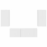 TV Wall Cabinet Set Wall-mounted 4 pcs White Engineered Wood 3408907