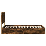 Storage Bed with Drawer Smoked Oak 90 x 190 cm Engineered Wood 3410272