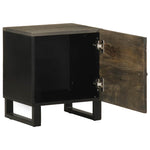 ZNTS Bedside Cabinet Black 40x33x46 cm Solid Wood Mango 4017680