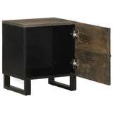 ZNTS Bedside Cabinet Black 40x33x46 cm Solid Wood Mango 4017680