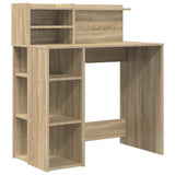 Desk with Shelf Sonoma Oak 90 x 48 x 101.5 cm Engineered Wood 869524