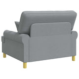 Armchair with Cushions Light Grey Fabric 42043504