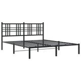 Metal Bed Frame without Mattress with Headboard Black 150x200cm 376326