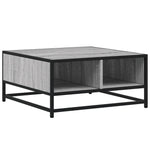 ZNTS Coffee Table Grey Sonoma 60.5x60.5x30 cm Engineered Wood and Metal 848767