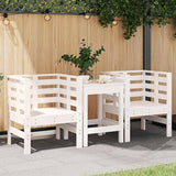 Garden Chairs 2 pcs White 61.5x53x71 cm Solid Wood Pine 825129