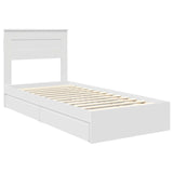 Storage Bed with Headboard White 100 x 200 cm Engineered Wood 3409933