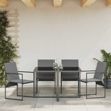 Chair with Cushion 4 pcs Black and Anthracite Textilene 42003025