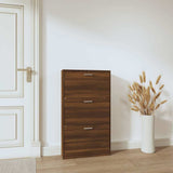 Shoe Cabinet Brown Oak 59x17x108 cm Engineered Wood 342533