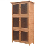 ZNTS Animal Rabbit Cage 6 Rooms Wood 170347