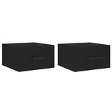 ZNTS Wall-mounted Bedside Cabinets 2 pcs Black 35x35x20 cm 829839