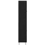 Highboard with Drawer 2 pcs Black Oak Engineered Wood and Glass 3416079