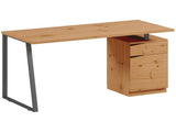 Computer Desk, Writing Desk with Cabinet, Drawer, Metal Legs, Work Table for Home Office Study, T3398P423539
