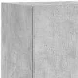 4 Piece TV Wall Units with LED Concrete Grey Engineered Wood 3216657