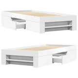 Bed Frame without Mattress White 75x190 cm Small Single Engineered Wood 3295527