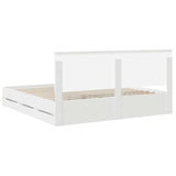 Bed Frame with Drawer White 200 x 200 cm Engineer Wood 3411082