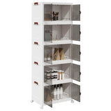 Stackable Storage Box with Wheels 5-Tier 75 L 64x40x179 cm 4012374