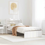 Bed Frame with Headboard without Mattress White 90x190 cm Single 3306723