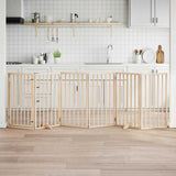 Dog Gate with Door Foldable 6 Panels 300 cm Poplar Wood 352175