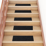Stair Mats Self-adhesive 15 pcs 60x25 cm Black Rectangular 326914