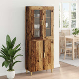 Highboard Old Wood 69.5 x 34 x 180 cm Engineered Wood and Glass 3415747