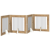 Dog Gate with Stands 4 pcs Artisan Oak 80 x 80 cm 892084
