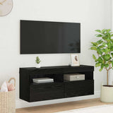 TV Wall Cabinet Black Oak 100 x 30 x 40 cm Engineered Wood 882985